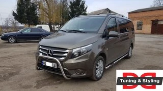 Бічні труби 2 шт., нерж.) d60, Коротка/Середня бази для Mercedes Vito / V-class W447 2014- рр