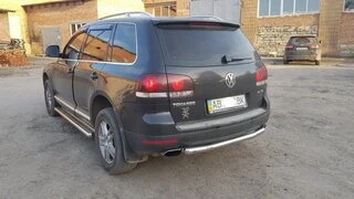 Задній захист AK002 (2 шт., нерж) для Volkswagen Touareg 2002-2010 рр