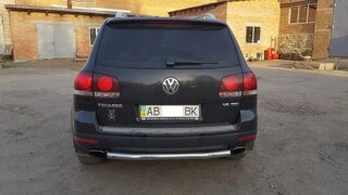 Задній захист AK002 (2 шт., нерж) для Volkswagen Touareg 2002-2010 рр