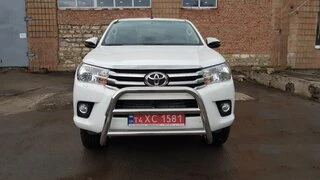 Кенгурятник WT007 (нерж) для Toyota Hilux 2015- рр
