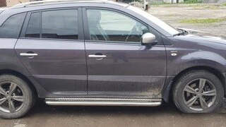 Бокові пороги Premium (2 шт., нерж.) 60 мм для Renault Koleos 2008-2016 рр