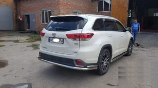 Задній захист AK005-2 (2 шт., нерж) для Toyota Highlander 2013-2019 рр