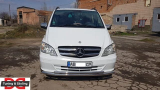 Нижня Губа подвійна ST014 (нерж) 70/48мм для Mercedes Viano 2004-2014 рр