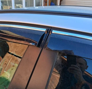 Вітровики з хром із смужкою HB/SD (4 шт, Sunplex Chrome) для Opel Astra J 2009-2015 рр