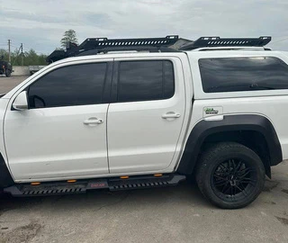 Бокові пороги Dakar V2 з LED (2 шт, метал) для Volkswagen Amarok 2010-2022 рр