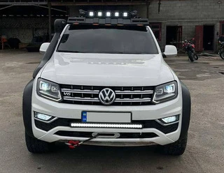 Козирок лобового скла під багажник DAKAR (LED) для Volkswagen Amarok 2010-2022 рр