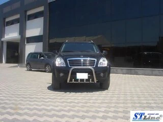 Кенгурятник QT006 (нерж) для SsangYong Rexton I 2001-2017 рр