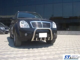 Кенгурятник QT006 (нерж) для SsangYong Rexton I 2001-2017 рр