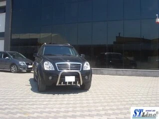 Кенгурятник QT006 (нерж) для SsangYong Rexton I 2001-2017 рр
