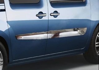 Молдинг дверний (2011-2014, 4 шт, нерж) для Renault Kangoo рр