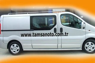 Бічні труби BB002 (2 шт., нерж.) 70 мм, довга база для Renault Trafic 2001-2015 рр