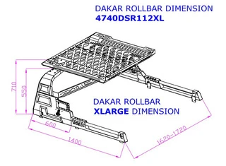 Роллбар з кошиком Dakar (під ролети) для Volkswagen Amarok 2010-2022 рр
