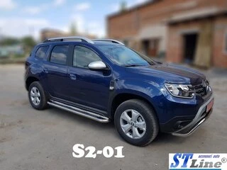Бокові пороги Premium (2 шт., нерж.) &Oslash;60 для Renault Duster 2018-2024 рр