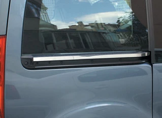 Молдинг під зсувні двері (2 шт., нерж.) OmsaLine - Італійська нержавійка для Peugeot Partner Tepee 2008-2018 рр