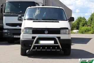 Кенгурятник WT003 60мм (нерж) 60мм, з написом для Volkswagen T4 Transporter