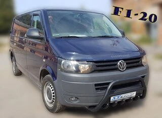 Кенгурятник WT003 Black (нерж) для Volkswagen T5 2010-2015 рр