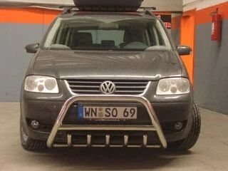 Кенгурятник WT003 (нерж) 60 мм, з написом для Volkswagen Touran 2003-2010 рр