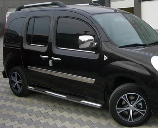 Бічні труби BB002 (2 шт., нерж.) 51 мм, довга база для Renault Kangoo 2008-2020 рр