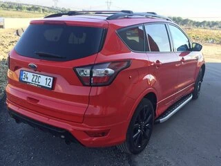Бокові пороги Fullmond (2 шт, алюм.) З пофарбованим листям на дверях для Ford Kuga/Escape 2013-2019 рр