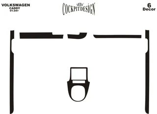 Накладки на панель (доповнення) Карбон для Volkswagen Caddy 2004-2010 рр