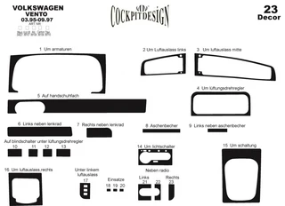 Накладки на панель Дерево для Volkswagen Vento 1992-1998 рр