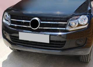 Накладки на решітку 2010-2016 (вузькі смужки, 4 шт, нерж) OmsaLine - Італійська нержавіюча сталь для Volkswagen Amarok рр