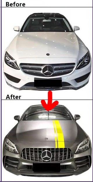 Комплект обвісів з повним заднім бампером (дизайн Black Mamba C63GT) для Mercedes C-сlass W205 2014-2021рр