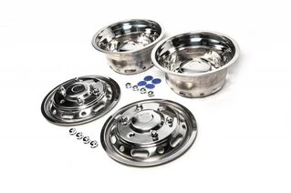 Ковпаки з нержавійки Ексклюзив V1 (2 катковий, 4 шт) 2013-2025 для Volkswagen Crafter рр