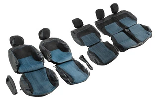 Авточохли (тканина і шкірозамінник, Premium) Повний салон для Peugeot Partner Tepee 2008-2018 рр