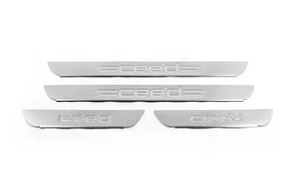 Накладки на пороги OmsaLine (4 шт., нерж.) для Kia Ceed 2007-2012 рр