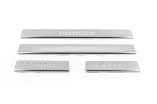 Накладки на пороги OmsaLine (4 шт., нерж.) для Kia Picanto 2004-2011 рр