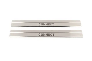 Накладки на дверні пороги Carmos (2 шт., нерж) для Ford Connect 2014-2021 рр