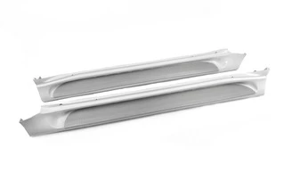 Бокові пороги GX-style (2 шт., алюміній) Чорний колір (сіра підніжка) для Toyota Land Cruiser Prado 150