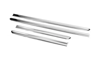 Молдинг дверний (4 шт, нерж.) OmsaLine - Італійська нержавійка для Fiat Doblo I 2001-2005 рр