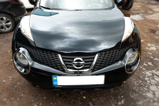 Накладки на передні ліхтарі (2 шт., нерж) 2010-2014, OmsaLine - Італійська нержавійка для Nissan Juke рр