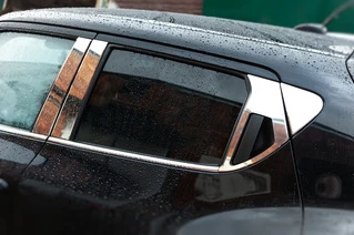 Молдинг дверних стійок (8 шт, нерж) для Nissan Juke 2010-2019 рр