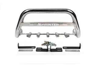 Кенгурятник WT003 (нерж.) 60мм, з написом для Mercedes Sprinter W906 2006-2018 рр