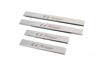 Накладки на пороги Carmos (4 шт., нерж.) для Citroen C-4 Picasso 2013-2022 рр
