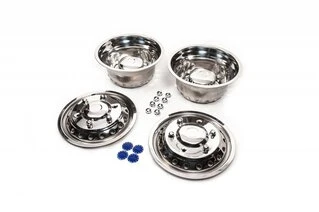 Ковпаки з нержавійки Ексклюзив V1 (2 катковий, 4 шт) 2013-2025 для Volkswagen Crafter рр