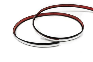 Чорний молдинг із хром смужкою на метраж sal122 (1 метр, 19 мм)