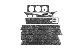 Накладки на панель (11 дет.) Титан для Mercedes W201 (190)