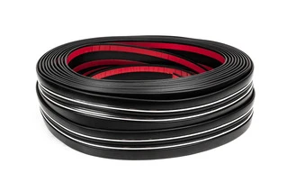 Чорний молдинг із хром смужкою на метраж sal97 (1 метр, 54 мм)