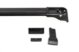 Поперечний багажник на інтегровані рейлінги WingBar V2 (з ключем) Чорні для BMW X6 E-71 2008-2014 рр