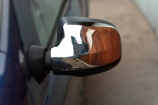 Накладки на дзеркала (верхня частина, 2 шт, нерж) для Renault Logan I 2008-2013 рр