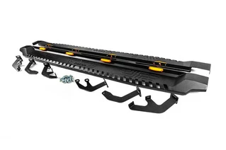 Бокові пороги Dakar V1 з LED (2 шт, метал) для Toyota Hilux 2015- рр