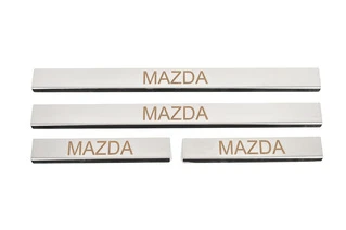 Накладка на пороги Carmos (4 шт, нерж) V-3 для Mazda 6 2008-2012 рр