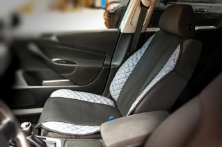 Накидка на сидіння ECO і тканина (1 шт, Сірий з сірою ниткою-2025 тканина)