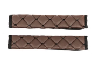 Накидка на ремні безпеки ECO (2 шт, Коричневий з чорною ниткою)