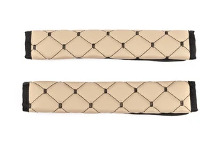 Накидка на ремні безпеки ECO (2 шт, Бежевий з чорною ниткою)