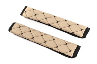 Накидка на ремні безпеки ECO (2 шт, Бежевий з чорною ниткою)